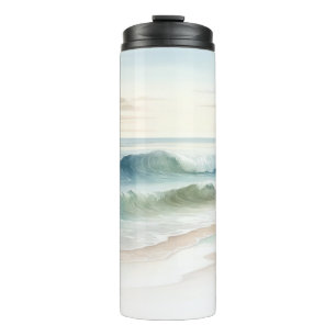 Bouteilles Isothermes Watercolor Beach Waves Rustic Coastal