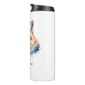 Bouteilles Isothermes Watercolor Red Fox Portrait Personalized Name (Tourné sur la droite)