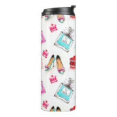 Bouteilles Isothermes Watercolor seamless fashion glamour pattern on whi (Tourné sur la gauche)