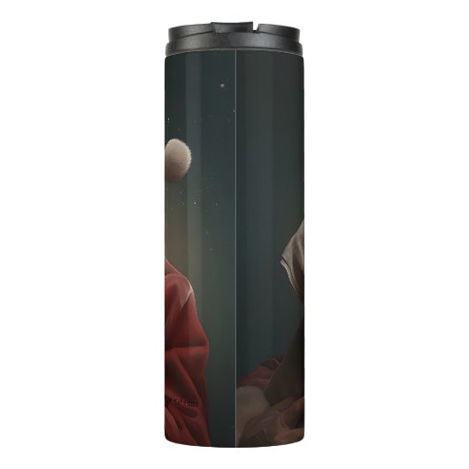 Bouteilles Isothermes Weimaraner avec Noël Festif du Père Noël (Dos)