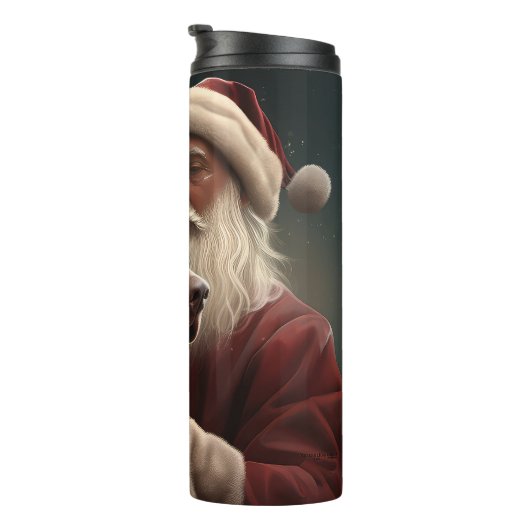 Bouteilles Isothermes Weimaraner avec Noël Festif du Père Noël (Tourné sur la droite)