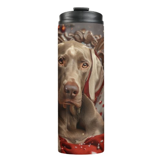 Bouteilles Isothermes Weimaraner Chien Festif de Noël (Devant)