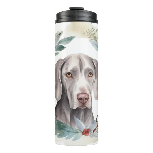 Bouteilles Isothermes Weimaraner Christmas Wreath Festive Pup (Devant)