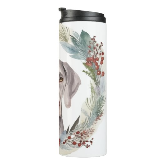 Bouteilles Isothermes Weimaraner Christmas Wreath Festive Pup (Tourné sur la droite)