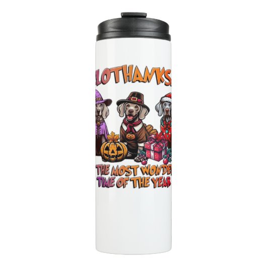 Bouteilles Isothermes Weimaraner Halloween Thanksgiving Christmas Oversi (Devant)