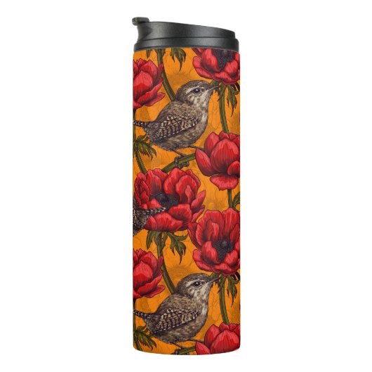 Bouteilles Isothermes Wens dans un jardin d'anémones rouge (Tourné sur la droite)