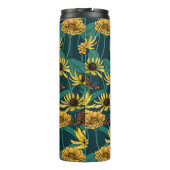 Bouteilles Isothermes Wens et fleurs sur bleu foncé (Dos)