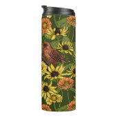 Bouteilles Isothermes Wens et fleurs sur vert (Tourné sur la droite)