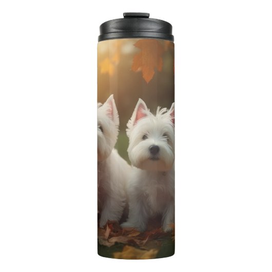 Bouteilles Isothermes West Highland White Terrier Chiot Citrouille d'aut (Devant)