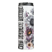 Bouteilles Isothermes Westie en niveaux de gris floraux (Dos)