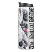 Bouteilles Isothermes Westie en niveaux de gris floraux (Tourné sur la droite)