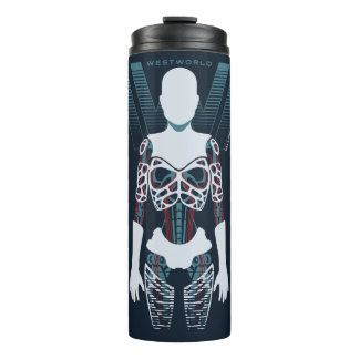 Bouteilles Isothermes Westworld | Squelette Android sur logo