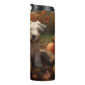 Bouteilles Isothermes Wheaten Terrier chiot Automne Citrouille délice (Tourné sur la droite)