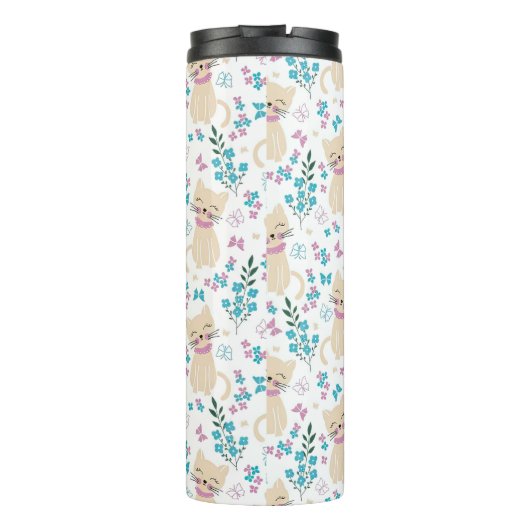 Bouteilles Isothermes Whimsical Cat and Butterfly Line Art (Dos)