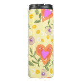 Bouteilles Isothermes Whimsical hearts and berries yellow, pink (Dos)