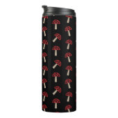 Bouteilles Isothermes Whimsical Mushrooms Red And Black Pattern (Tourné sur la droite)
