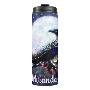 Bouteilles Isothermes Whimsical Raven Moon Floral Abstrait Personnalisé