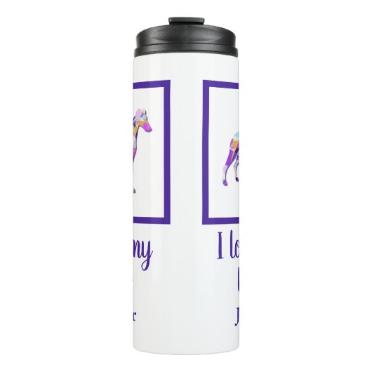 Bouteilles Isothermes Whippet Chien gris italien Silhouette Purple PY&B (Devant)