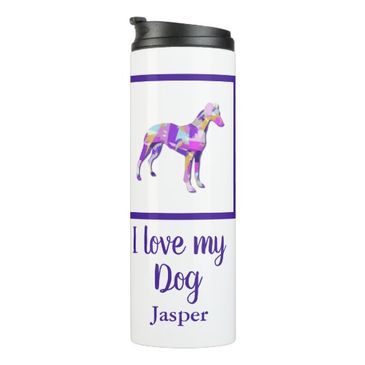 Bouteilles Isothermes Whippet Chien gris italien Silhouette Purple PY&B (Tourné sur la droite)