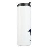 Bouteilles Isothermes Whippet Chien race Noir Aquarelle Silhouette (Tourné sur la gauche)