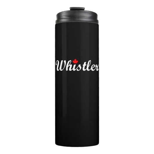 Bouteilles Isothermes Whistler Canada Script Texte Maple Leaf Dark (Devant)