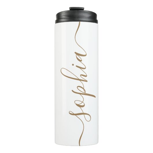 Bouteilles Isothermes White Gold Script Custom Name Thermal Tumbler (Devant)