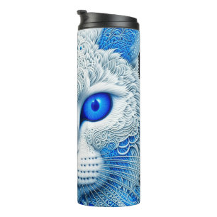 Bouteilles Isothermes White Mystical Cat Ethereal AI Art