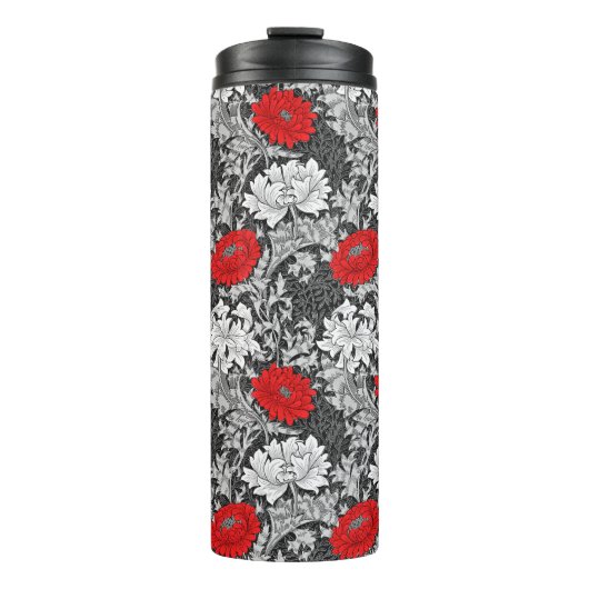 Bouteilles Isothermes William Morris Chrysanthèmes, gris et rouge (Devant)