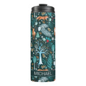 Bouteilles Isothermes Winter Woodland Turquoise/Gold ID785 (Devant)