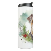 Bouteilles Isothermes Wirefox Terrier Festive de Noël Wreath Pup (Tourné sur la gauche)