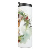 Bouteilles Isothermes Wirefox Terrier Festive de Noël Wreath Pup (Tourné sur la droite)