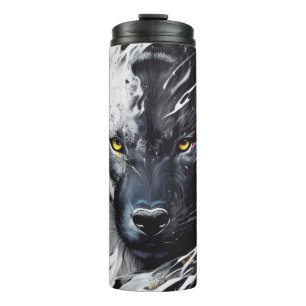 Bouteilles Isothermes Wolf Portrait Animal Peinture Faune Aventure