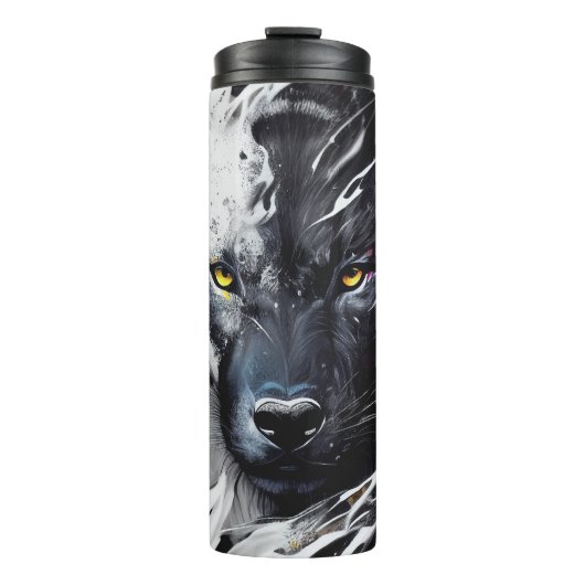 Bouteilles Isothermes Wolf Portrait Animal Peinture Faune Aventure (Devant)