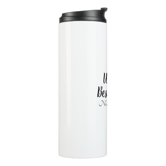 Bouteilles Isothermes World’s Best Mom noir blanc script personnalisé él (Tourné sur la gauche)