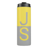 Bouteilles Isothermes Yellow & Grey Modern Initials monogram (Devant)