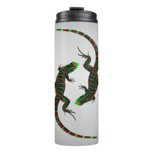 Bouteilles Isothermes Yin Yang Lizards Argent (Devant)