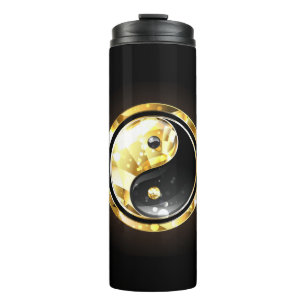 Bouteilles Isothermes Yin Yang or sur noir