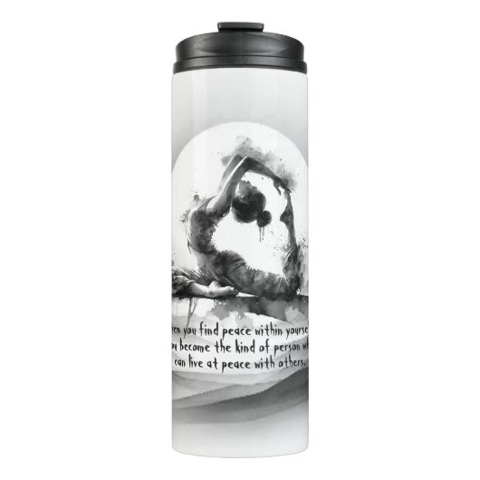 Bouteilles Isothermes Yoga Reiki à une jambe King Pigeon Pose Aquarelle (Devant)