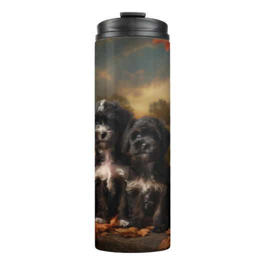 Bouteilles Isothermes Yorkipoo Chiot Automne Citrouille délice (Devant)