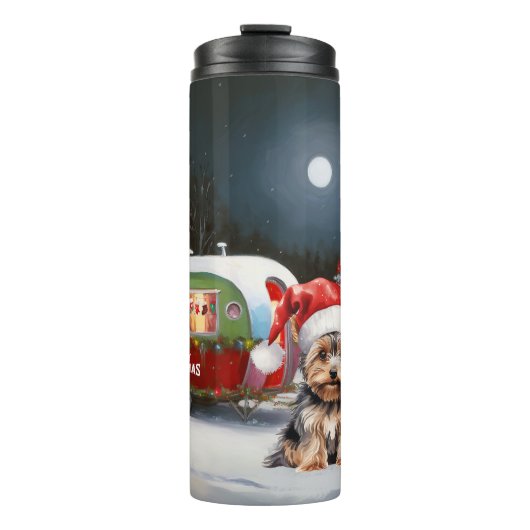 Bouteilles Isothermes Yorkshire Terrier Caravan Christmas Adventure (Devant)