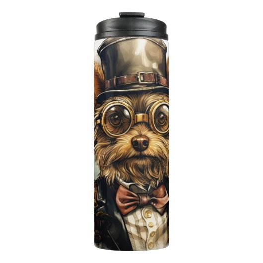 Bouteilles Isothermes Yorkshire Terrier Chien Steampunk (Devant)