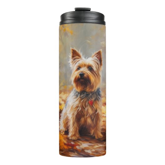 Bouteilles Isothermes Yorkshire Terrier en automne Leaves automne Inspir (Devant)