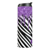 Bouteilles Isothermes Zebra Stripe Motif avec Parties scintillant pourpr (Tourné sur la gauche)
