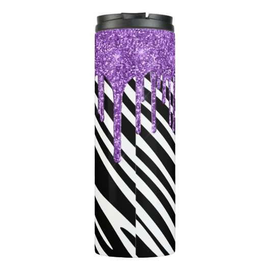Bouteilles Isothermes Zebra Stripe Motif avec Parties scintillant pourpr (Dos)