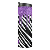 Bouteilles Isothermes Zebra Stripe Motif avec Parties scintillant pourpr (Tourné sur la droite)