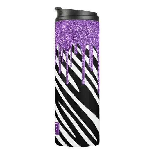 Bouteilles Isothermes Zebra Stripe Motif avec Parties scintillant pourpr (Tourné sur la droite)