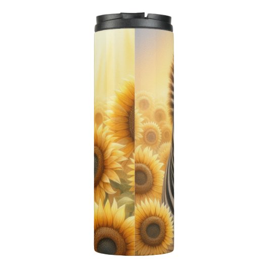 Bouteilles Isothermes Zèbre dans un champ de tournesol (Dos)