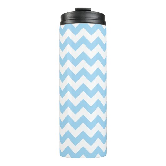 Bouteilles Isothermes Zigzag bleu, Chevron bleu, Motif géométrique (Devant)
