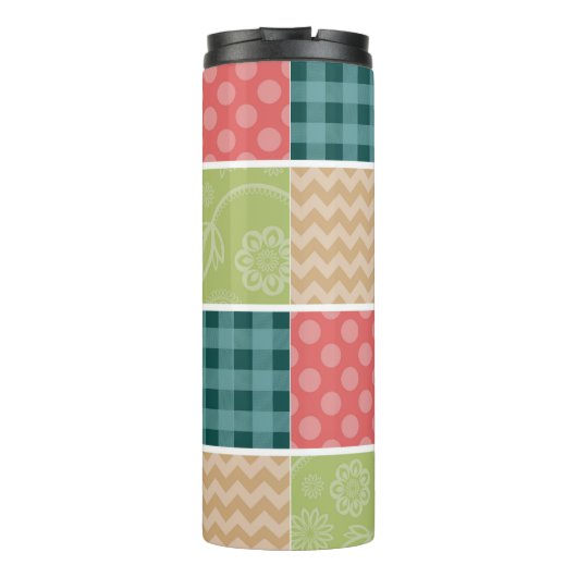 Bouteilles Isothermes Zigzag, Chevron, En vichy, Pois, Patchwork (Dos)