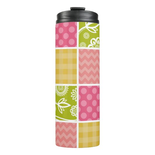 Bouteilles Isothermes Zigzag, Chevron, Pois, En vichy, Patchwork (Devant)